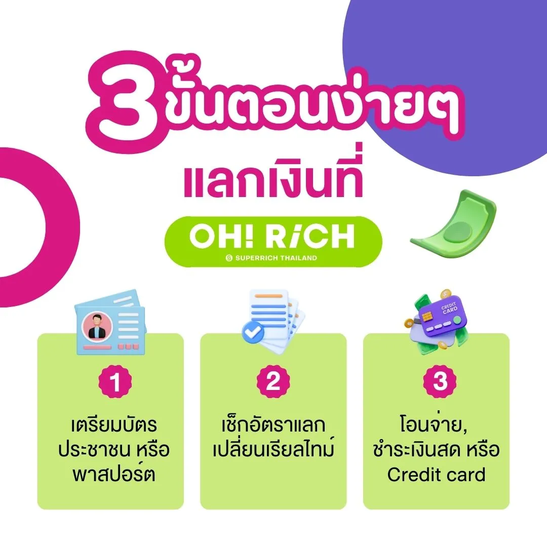 3 ขั้นตอนเตรียมเอกสารแลกเงินตราต่างประเทศที่ OH RiCH